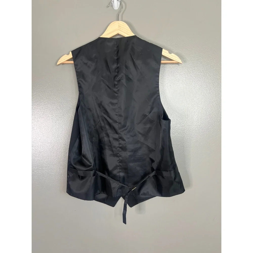 Nautica Mens Suit Vest Black Wool Blend  Medium grunge goth